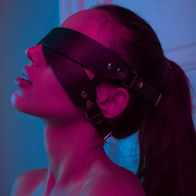 Silicona ABS BDSM Conjunto Bondage Ojo Máscara Pareja juguete sexual esclavo de cuero