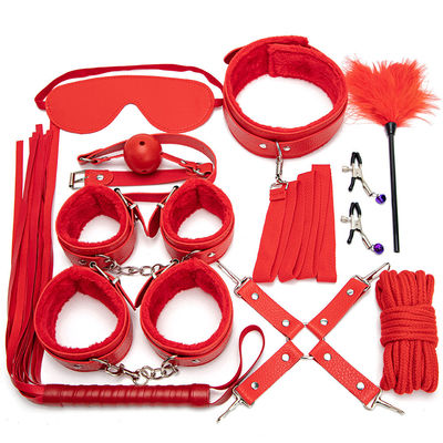 10 Set Light Self Bondage Kit Kit de cuero SM Esclavo pasión fetiche Rejas de cama
