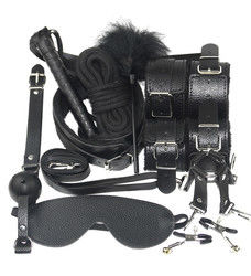 10 Set Light Self Bondage Kit Kit de cuero SM Esclavo pasión fetiche Rejas de cama