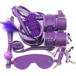 10 Set Light Self Bondage Kit Kit de cuero SM Esclavo pasión fetiche Rejas de cama