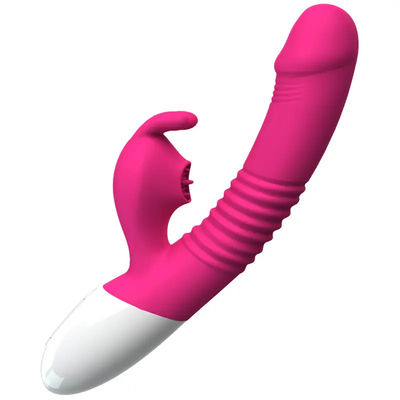 300g USB Recarga Vibrator juguete sexual conejo rosa masajeador personal calefacción empuje