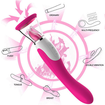 50dB Vibratores sexuales femeninos Vibrator de sexo juguete lengua femenina consolador caliente chupador de pezones