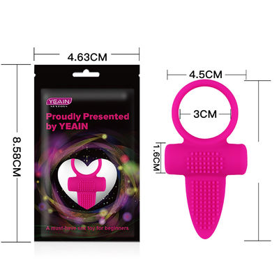 Rosa CE anillo de lengua vibrante clítoris anillo de dildo vibrador 85.8mm x 46.3mm x 8.2mm