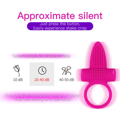 Rosa CE anillo de lengua vibrante clítoris anillo de dildo vibrador 85.8mm x 46.3mm x 8.2mm