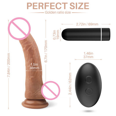 Mujeres Vibrator de sexo remoto Penis de plástico juguetes sexuales vibrantes Dildos de goma de silicona