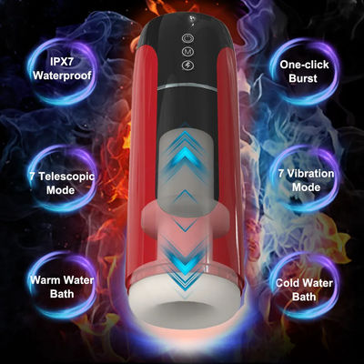 Calentamiento inteligente automático masculino Masterbater Telescópico de rotación masculino taza de masturbación