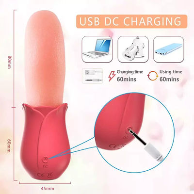 250g Rose Vibrator juguete sexual pezón portátil estimulador del clítoris larga lengua vibrador