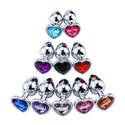 Sexo LED Plug anal grande juguetes sexuales de metal en forma de corazón ropa interior Plug de cola