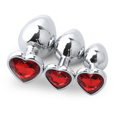 Extremo Sexo rosa Plug anal de acero inoxidable Plug trasero enorme Plug de corazón Juguetes de cola