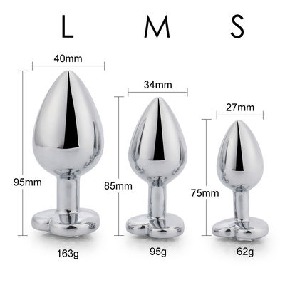 Extremo Sexo rosa Plug anal de acero inoxidable Plug trasero enorme Plug de corazón Juguetes de cola
