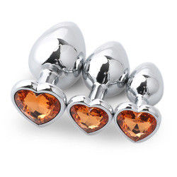 Extremo Sexo rosa Plug anal de acero inoxidable Plug trasero enorme Plug de corazón Juguetes de cola