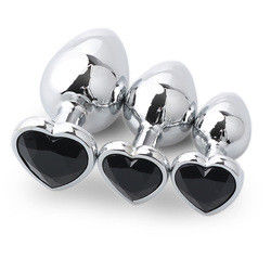 Extremo Sexo rosa Plug anal de acero inoxidable Plug trasero enorme Plug de corazón Juguetes de cola