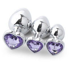 Extremo Sexo rosa Plug anal de acero inoxidable Plug trasero enorme Plug de corazón Juguetes de cola