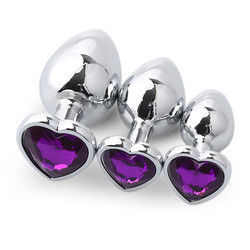 Extremo Sexo rosa Plug anal de acero inoxidable Plug trasero enorme Plug de corazón Juguetes de cola