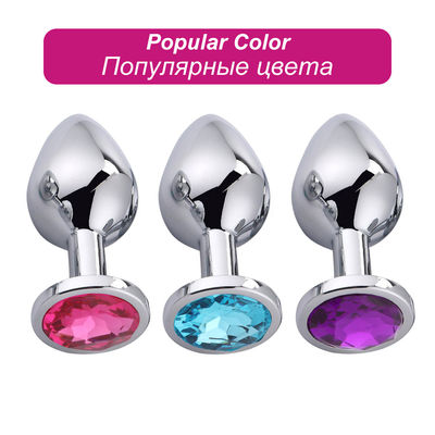 Mujeres Hombres Plug Anal juguetes sexuales dilatador de metal cristal trasero Plug con joya
