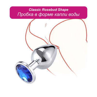 Mujeres Hombres Plug Anal juguetes sexuales dilatador de metal cristal trasero Plug con joya