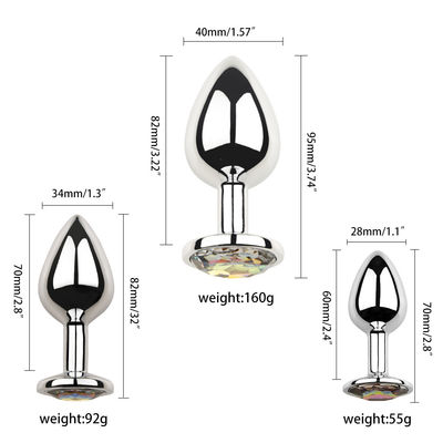Mujeres Hombres Plug Anal juguetes sexuales dilatador de metal cristal trasero Plug con joya