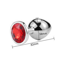 Mujeres Hombres Plug Anal juguetes sexuales dilatador de metal cristal trasero Plug con joya