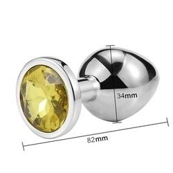 Mujeres Hombres Plug Anal juguetes sexuales dilatador de metal cristal trasero Plug con joya