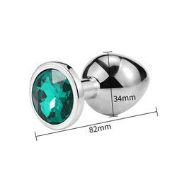 Mujeres Hombres Plug Anal juguetes sexuales dilatador de metal cristal trasero Plug con joya