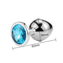 Mujeres Hombres Plug Anal juguetes sexuales dilatador de metal cristal trasero Plug con joya
