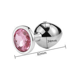 Mujeres Hombres Plug Anal juguetes sexuales dilatador de metal cristal trasero Plug con joya