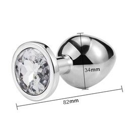 Mujeres Hombres Plug Anal juguetes sexuales dilatador de metal cristal trasero Plug con joya