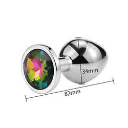 Mujeres Hombres Plug Anal juguetes sexuales dilatador de metal cristal trasero Plug con joya