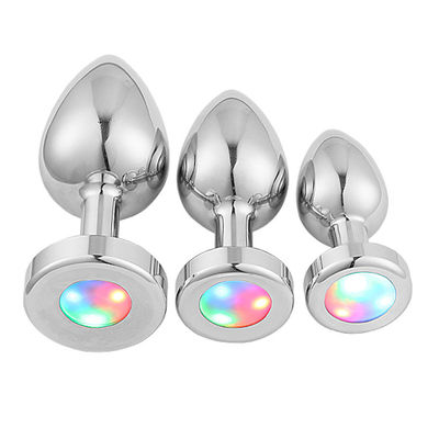 Sexy Wearable Hombres Masturbación Juguete trasero Enchufe luz LED luz intermitente