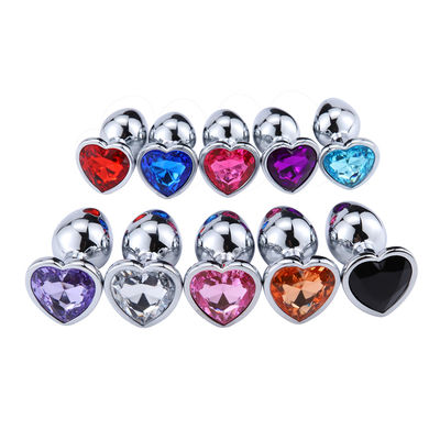 Juguete de masturbación masculina en forma de corazón Vibrante trasero Dildo Multicolor Juguete de culo de metal
