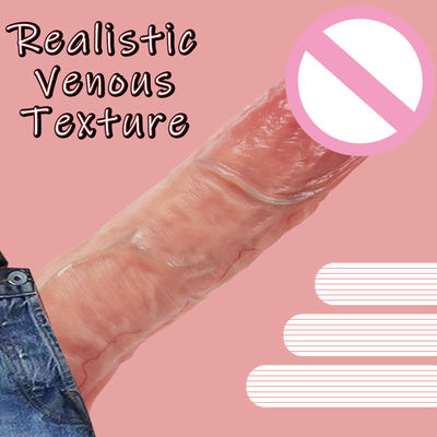 418g de carne marrón de silicona Dildo suave ROHS realista pene masculino y femenino Dildo