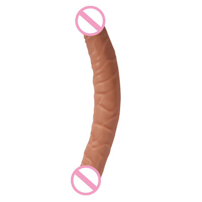 Hombres Mujeres Dildo Sexo Juguetes sexuales de goma Marrón Carne Superficie 30,5 X 4cm 430g