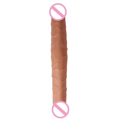 Hombres Mujeres Dildo Sexo Juguetes sexuales de goma Marrón Carne Superficie 30,5 X 4cm 430g