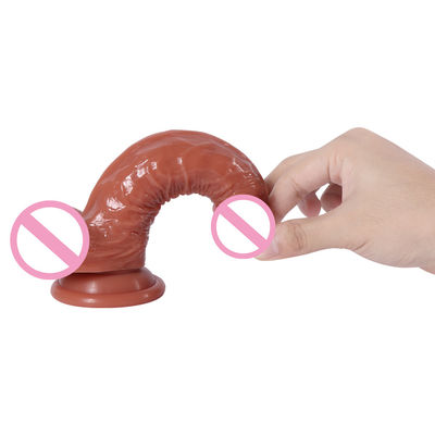 21.5 X 4cm Mujeres Realista Dildo Blanda Silicona Dildo a prueba de agua