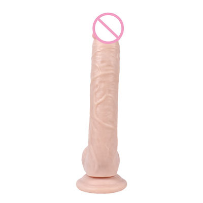 Marrón 215 mm Dildo de silicona líquida PVC Grande Dildo realista