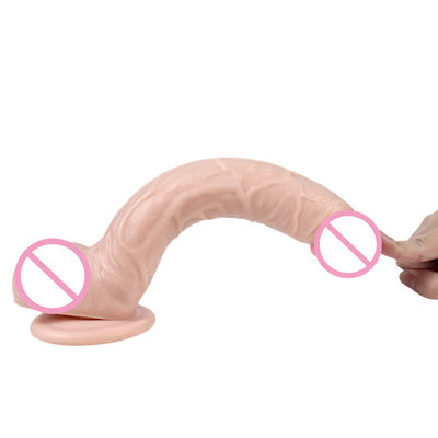 Marrón 215 mm Dildo de silicona líquida PVC Grande Dildo realista