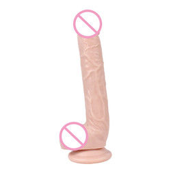 Marrón 215 mm Dildo de silicona líquida PVC Grande Dildo realista