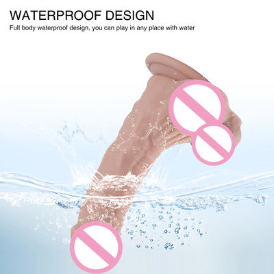 XS-WBB10017 Pene Hombre Realista Dildo Líquido Suave Silicona Juguetes sexuales de caucho para mujeres Fuerte vaso de succión Manos-F