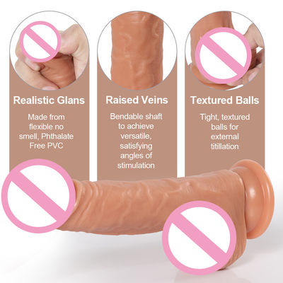 El pene masculino líquido silicona consolador de succión taza suave ultra realista consolador para mujeres