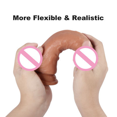 El pene masculino líquido silicona consolador de succión taza suave ultra realista consolador para mujeres