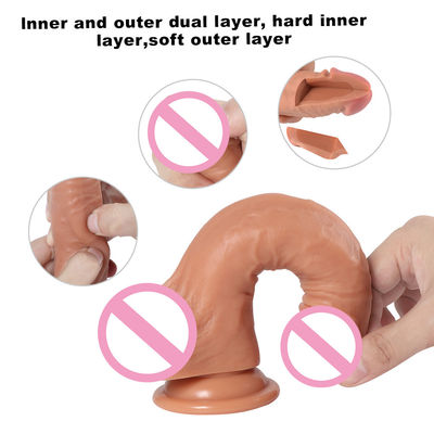 El pene masculino líquido silicona consolador de succión taza suave ultra realista consolador para mujeres