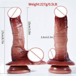 6.7 pulgadas Pequeño Dildo Realista 227g Marrón Silicona Dildo Para Mujeres