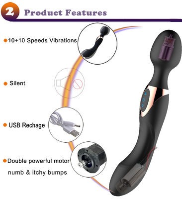 22CM Mujeres personales AV Varita ODM 300g Vibrator del clítoris Masajista de varita recargable