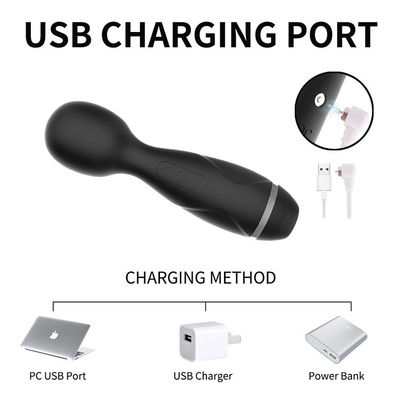 Mini Wireless Japón AV Varita Chicas chupando el coño Vibrator de varita de masaje negro