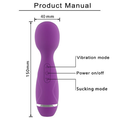 Mini Wireless Japón AV Varita Chicas chupando el coño Vibrator de varita de masaje negro