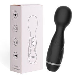 Mini Wireless Japón AV Varita Chicas chupando el coño Vibrator de varita de masaje negro