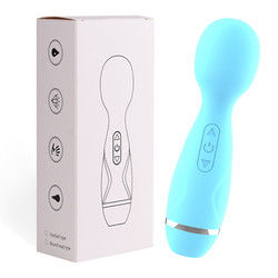 Mini Wireless Japón AV Varita Chicas chupando el coño Vibrator de varita de masaje negro