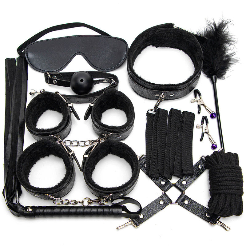 10 Set Light Self Bondage Kit Kit de cuero SM Esclavo pasión fetiche Rejas de cama