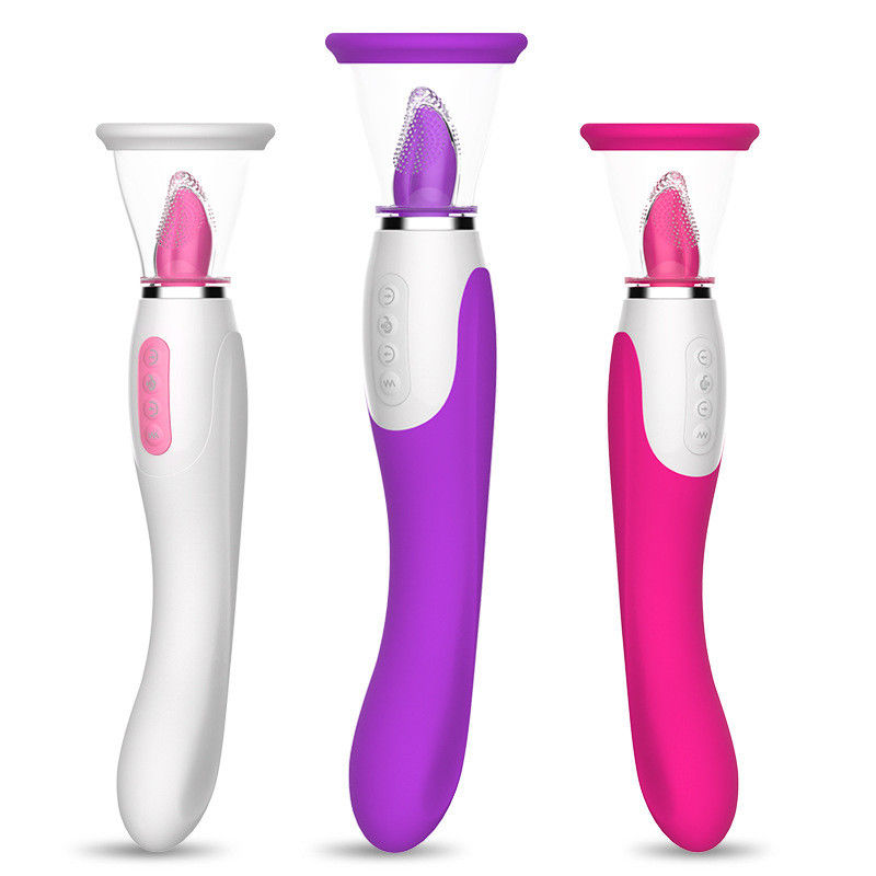 50dB Vibratores sexuales femeninos Vibrator de sexo juguete lengua femenina consolador caliente chupador de pezones