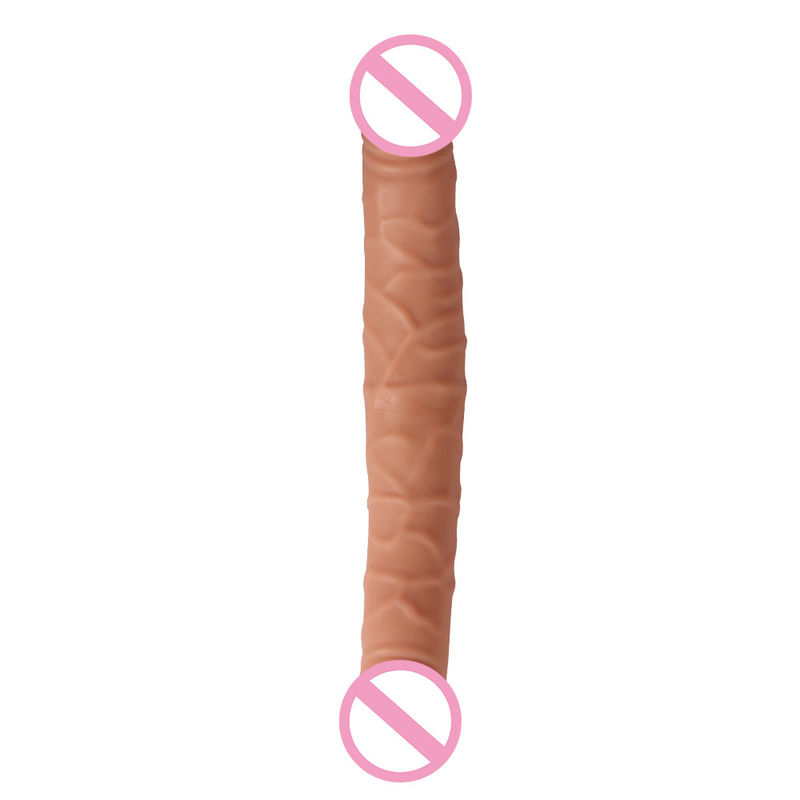 Hombres Mujeres Dildo Sexo Juguetes sexuales de goma Marrón Carne Superficie 30,5 X 4cm 430g